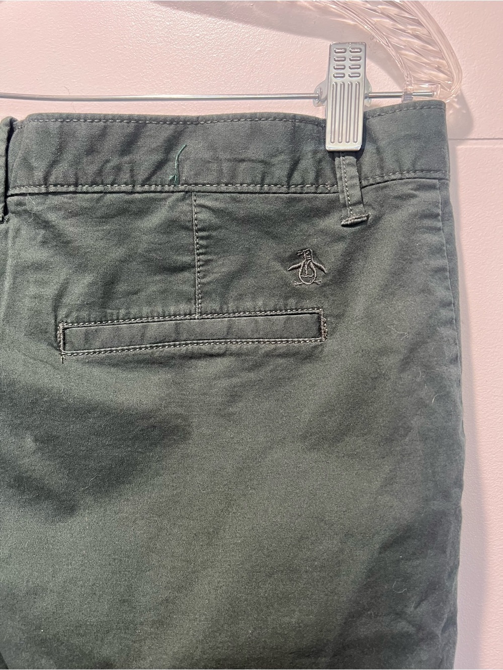 Men's Original Penguin Dark Green Chino Shorts - Size 30 - Picture 8 of 8